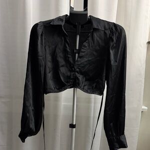 Forever21 Black Satin Women's Top